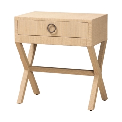 bali & pari Hilliard Woven Grasscloth 1-Drawer End Table